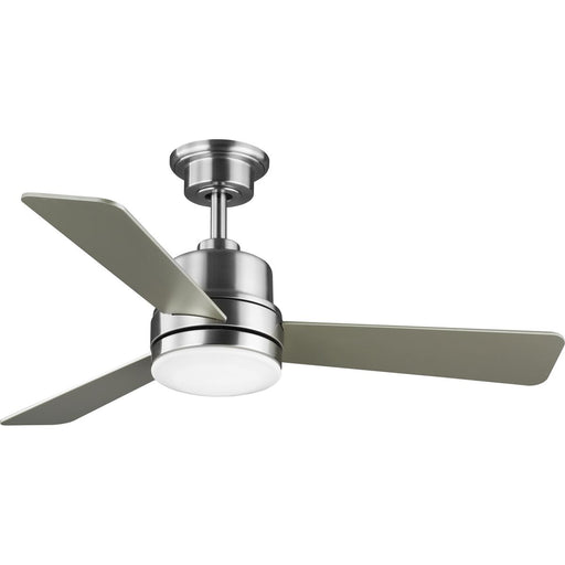 Progress Lighting Trevina II Collection 44 Inch Three-Blade Brushed Nickel Ceiling Fan 3000K (P2555-0930K)