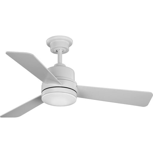 Progress Lighting Trevina II Collection 44 Inch Three-Blade Satin White Ceiling Fan 3000K (P2555-2830K)