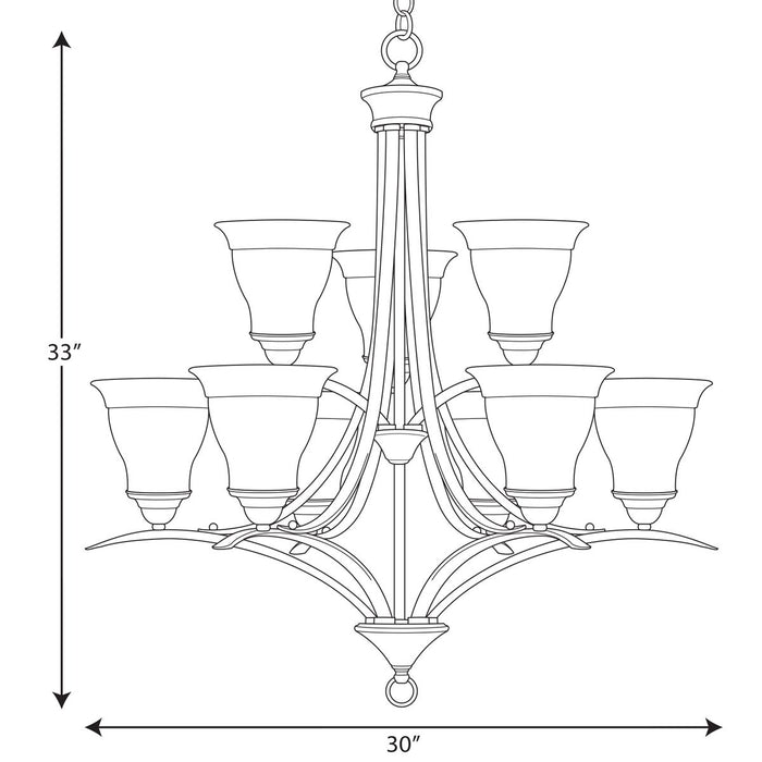 Progress Lighting Trinity Collection Nine-Light Two-Tier Chandelier (P4329-09)