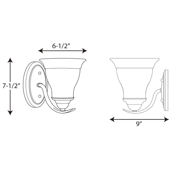 Progress Lighting Trinity Collection One-Light Bath And Vanity (P3190-09)