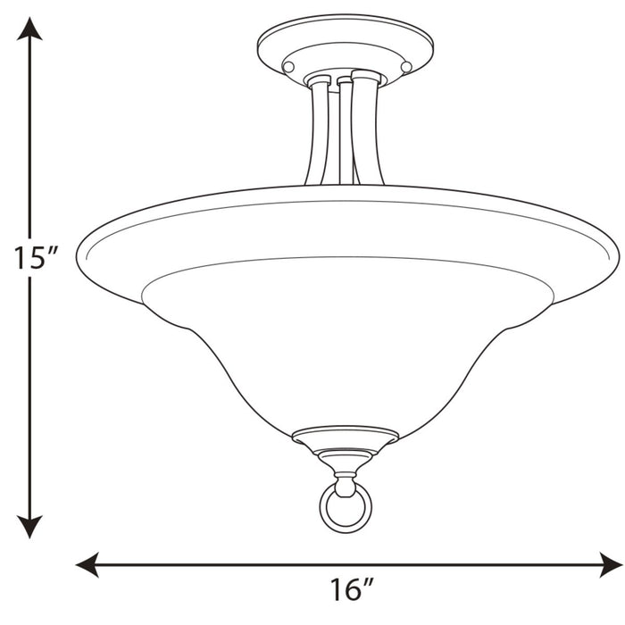 Progress Lighting Trinity Collection Two-Light 16 Inch Semi-Flush (P3473-20)