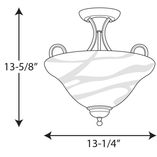 Progress Lighting Two-Light 13-1/4 Inch Semi-Flush (P3460-09)