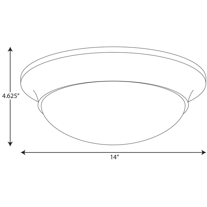 Progress Lighting Two-Light 14 Inch Etched Glass Flush Mount (P350147-009)