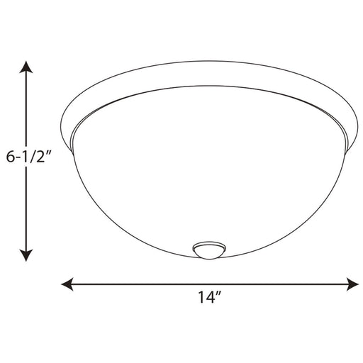 Progress Lighting Two-Light 14 Inch Glass Dome Flush Mount (P350044-009)