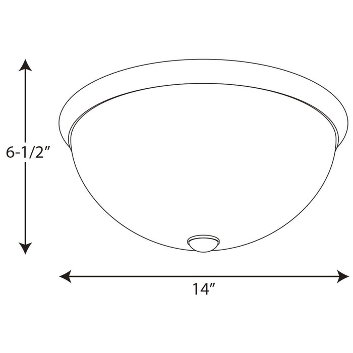 Progress Lighting Two-Light 14 Inch Glass Dome Flush Mount (P350044-009)