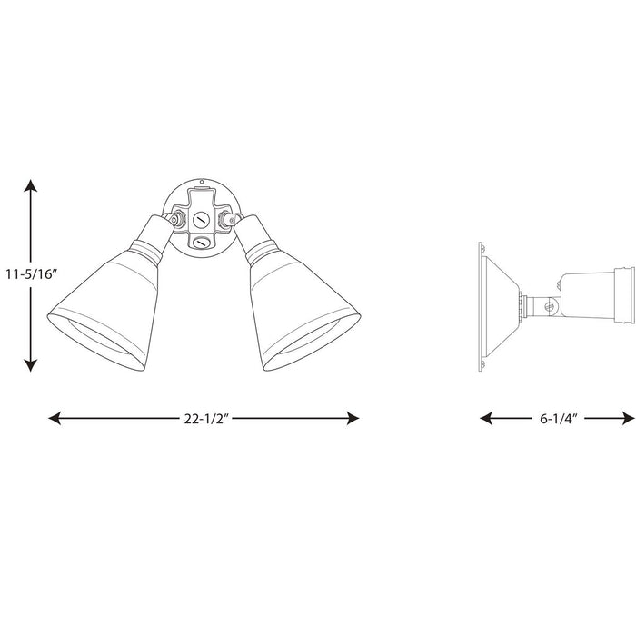 Progress Lighting Two-Light Adjustable Swivel Floodlight (P5203-20)