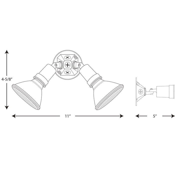 Progress Lighting Two-Light Adjustable Swivel Floodlight (P5212-20)