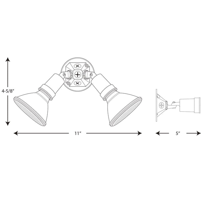 Progress Lighting Two-Light Adjustable Swivel Floodlight (P5212-30)
