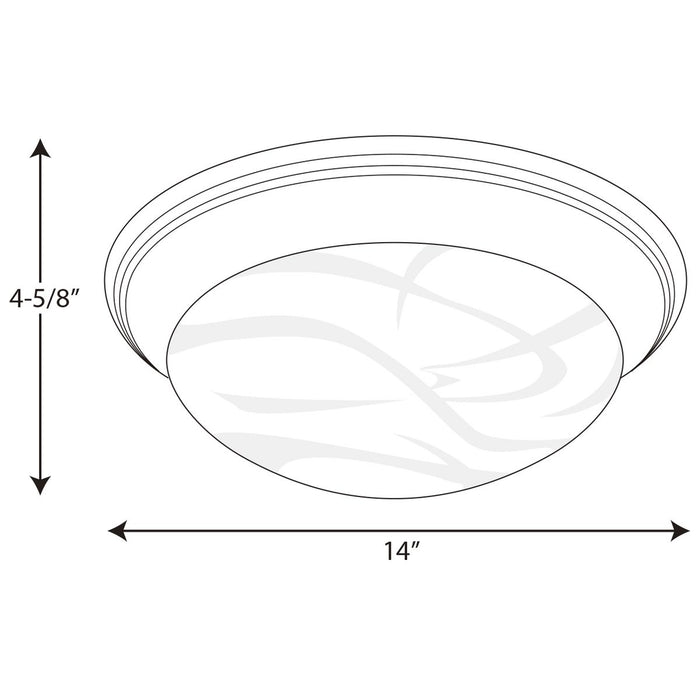 Progress Lighting Two-Light Alabaster Glass 14 Inch Close-To-Ceiling (P3689-09)