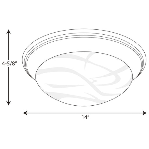 Progress Lighting Two-Light Alabaster Glass 14 Inch Close-To-Ceiling (P3689-30)