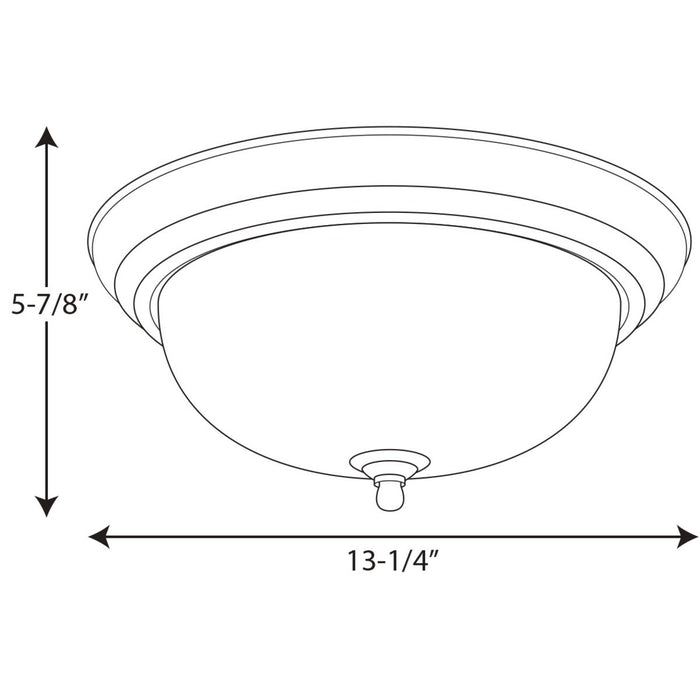 Progress Lighting Two-Light Dome Glass 13-1/4 Inch Close-To-Ceiling (P3925-15ET)