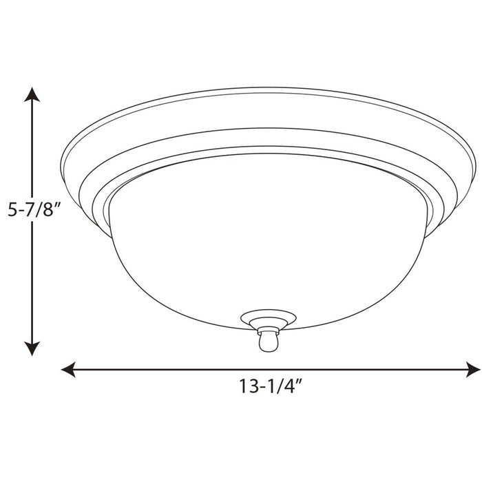 Progress Lighting Two-Light Dome Glass 13-1/4 Inch Close-To-Ceiling (P3925-20)