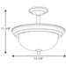 Progress Lighting Two-Light Dome Glass 13-1/4 Inch Semi Flush Convertible (P3927-15ET)