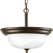 Progress Lighting Two-Light Dome Glass 13-1/4 Inch Semi Flush Convertible (P3927-20)