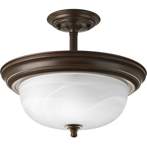 Progress Lighting Two-Light Dome Glass 13-1/4 Inch Semi Flush Convertible (P3927-20)