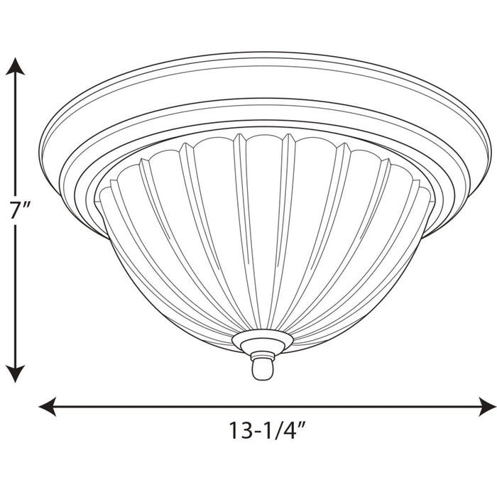 Progress Lighting Two-Light Melon 13-1/4 Inch Close-To-Ceiling (P3817-09)