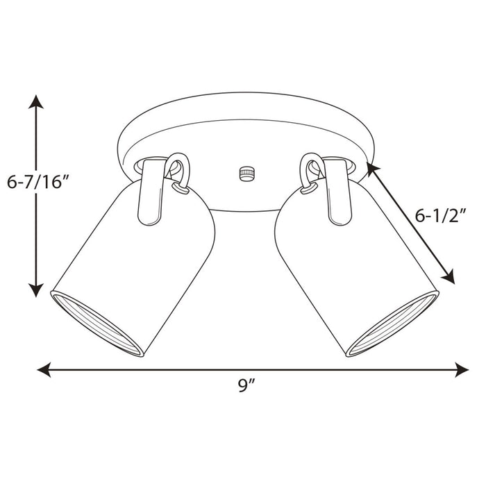 Progress Lighting Two-Light Multi Directional Roundback Wall/Ceiling Fixture (P6149-174)