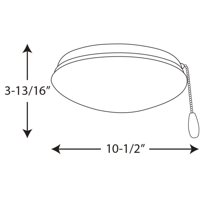 Progress Lighting Two-Light Universal Opal Glass Fan Light Kit 3000K (P2602-15WB)