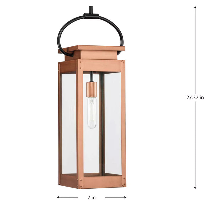 Progress Lighting Union Square Collection 100W One-Light Hang Lantern Antique Copper (Painted) (P550018-169)