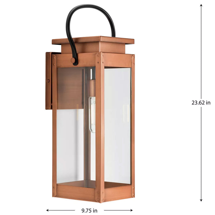 Progress Lighting Union Square Collection 100W One-Light Wall Lantern Antique Copper (Painted) (P560006-169)