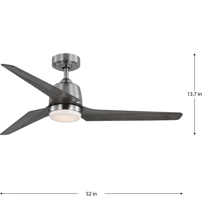 Progress Lighting Upshur Collection 18W 3-Blade Ceiling Fan Brushed Nickel (P250094-009-30)