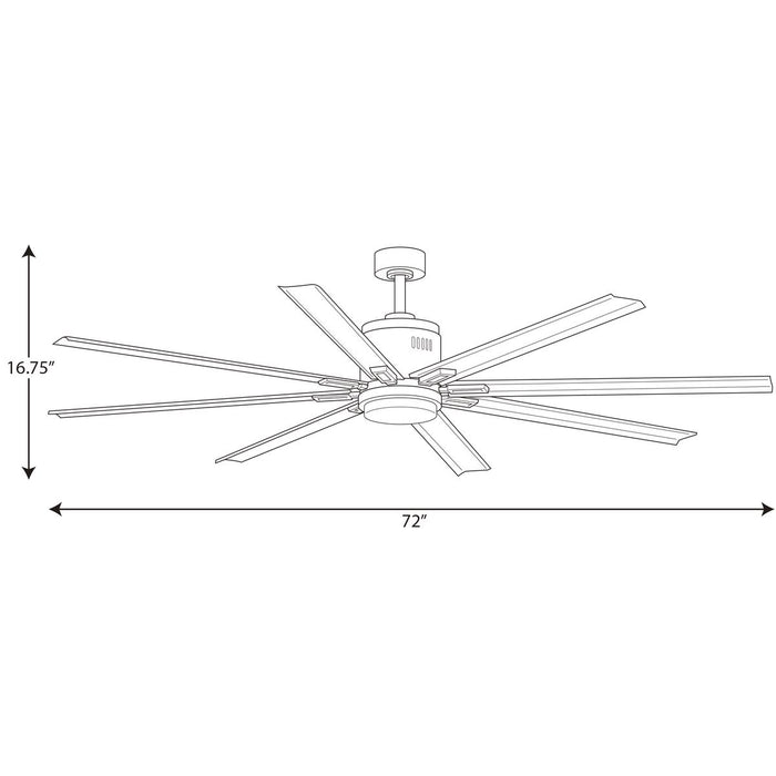 Progress Lighting Vast Collection 72 Inch 18W LED Eight Blade Fan 3000K (P2550-2030K)