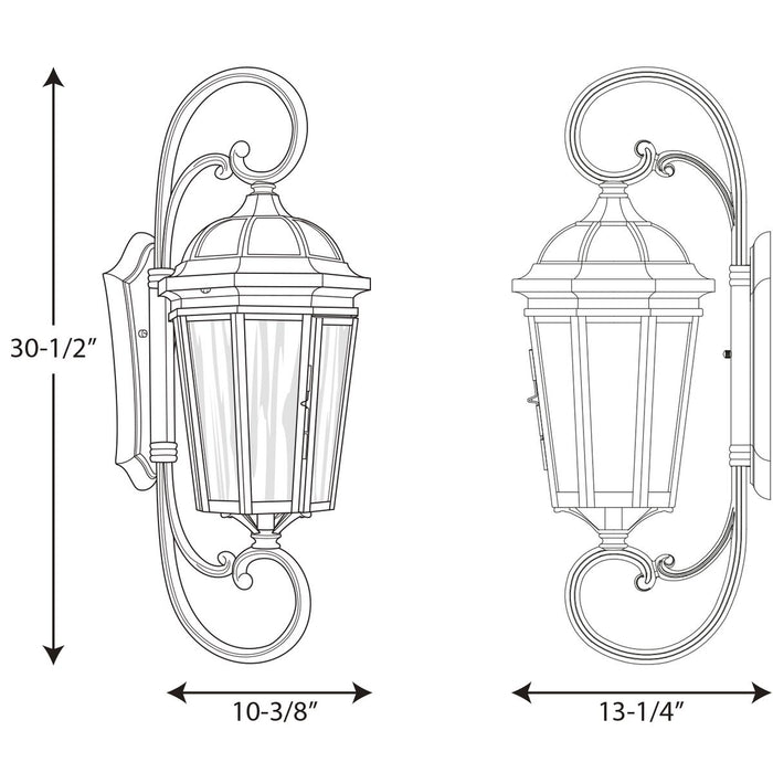 Progress Lighting Verdae Collection Three-Light Extra-Large Wall-Lantern (P560017-020)