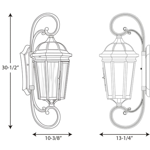 Progress Lighting Verdae Collection Three-Light Extra-Large Wall-Lantern (P560017-031)