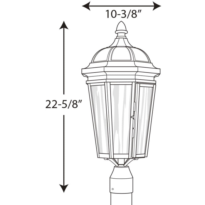 Progress Lighting Verdae Collection Three-Light Post Lantern (P540002-020)