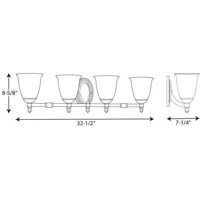 Progress Lighting Victorian Collection Four-Light Bath And Vanity (P3041-09)