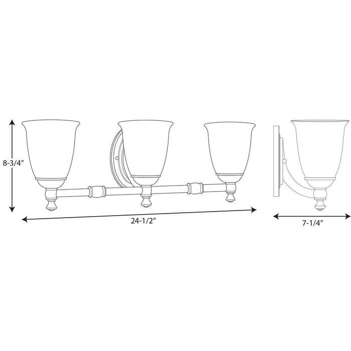 Progress Lighting Victorian Collection Three-Light Bath And Vanity (P3029-74)