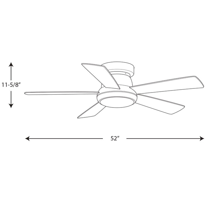 Progress Lighting Vox Collection 52 Inch Five Blade Ceiling Fan 3000K (P2572-0930K)