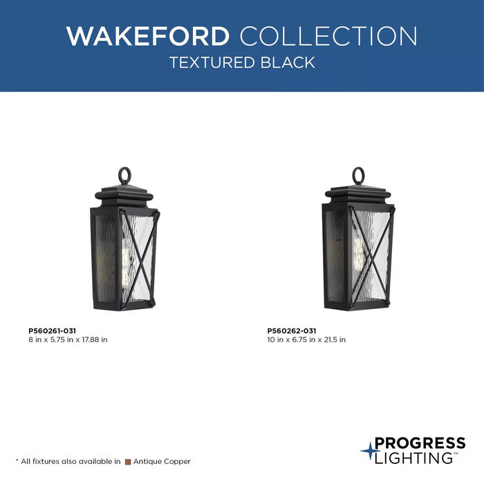 Progress Lighting Wakeford Collection 60W One-Light Wall Lantern Black (P560261-031)