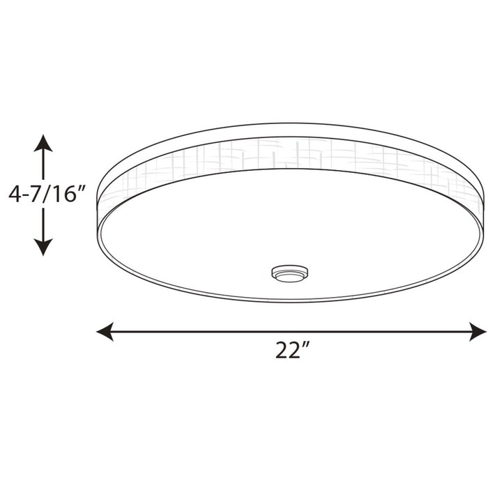 Progress Lighting Weaver LED Collection Three-Light LED 22 Inch Flush Mount 3000K (P3612-0930K9)