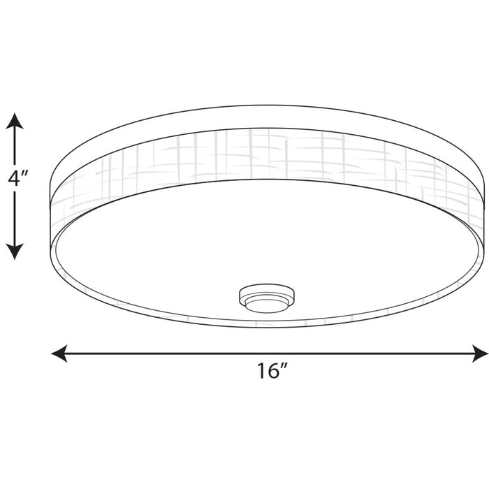Progress Lighting Weaver LED Collection Two-Light LED 16 Inch Flush Mount 3000K (P3611-0930K9)
