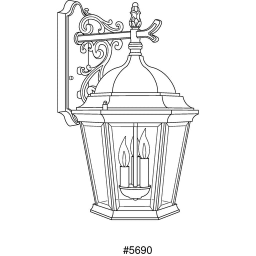 Progress Lighting Welbourne Three-Light Wall Lantern (P5690-31)