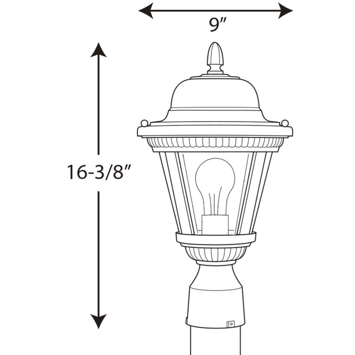 Progress Lighting Westport LED Collection One-Light Post Lantern 3000K (P5445-3130K9)