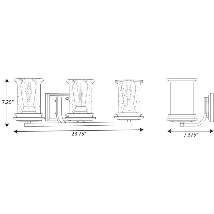Progress Lighting Winslett Collection Black Three-Light Bath (P300274-031)
