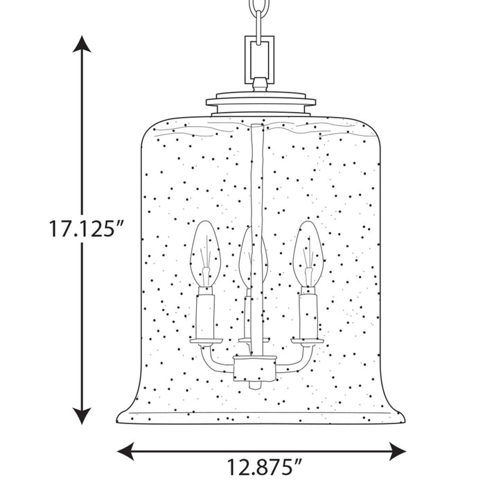 Progress Lighting Winslett Collection Black Three-Light Pendant (P500239-031)