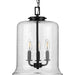 Progress Lighting Winslett Collection Black Three-Light Pendant (P500239-031)