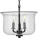 Progress Lighting Winslett Collection Black Three-Light Semi-Flush Convertible (P350153-031)