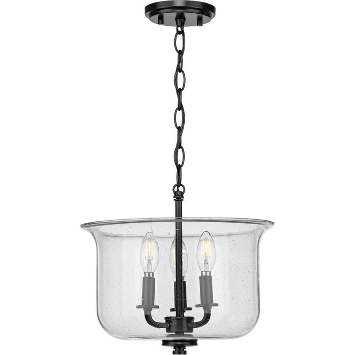 Progress Lighting Winslett Collection Black Three-Light Semi-Flush Convertible (P350153-031)