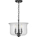 Progress Lighting Winslett Collection Black Three-Light Semi-Flush Convertible (P350153-031)