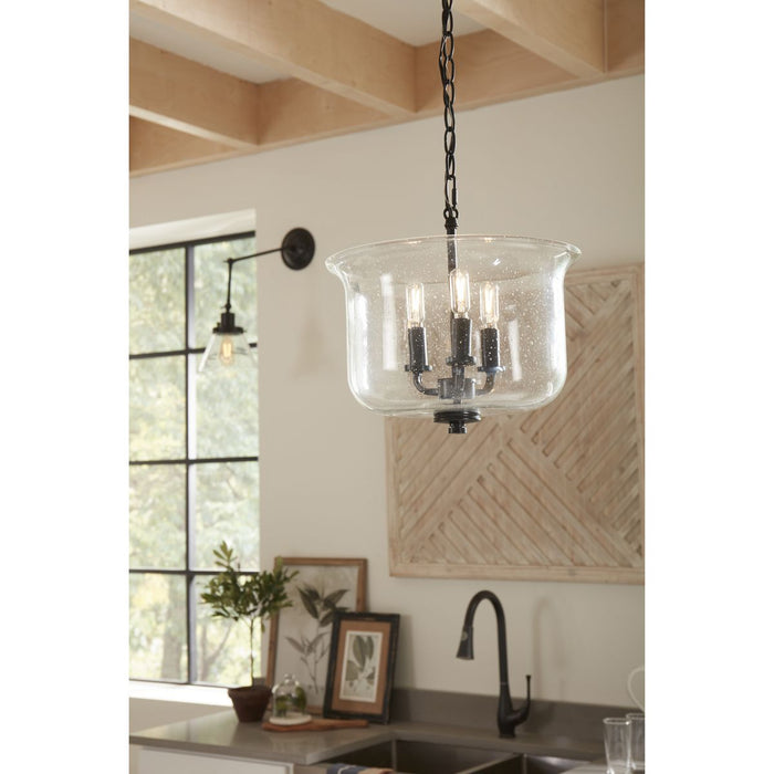 Progress Lighting Winslett Collection Black Three-Light Semi-Flush Convertible (P350153-031)