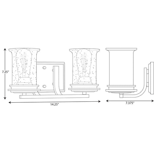 Progress Lighting Winslett Collection Black Two-Light Bath (P300273-031)