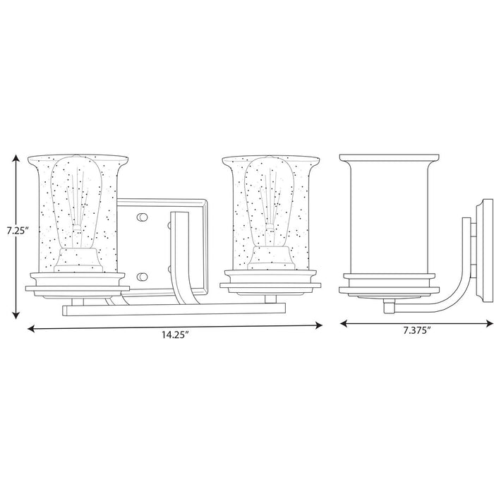 Progress Lighting Winslett Collection Black Two-Light Bath (P300273-031)