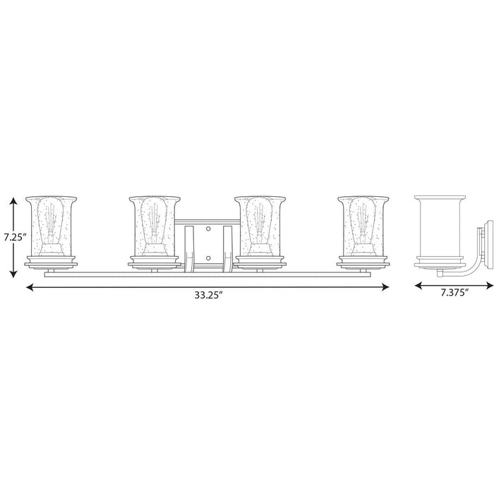 Progress Lighting Winslett Collection Brushed Nickel Four-Light Bath (P300275-009)