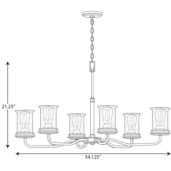 Progress Lighting Winslett Collection Brushed Nickel Six-Light Oval Chandelier (P400207-009)