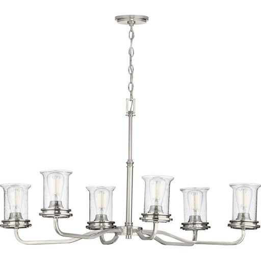 Progress Lighting Winslett Collection Brushed Nickel Six-Light Oval Chandelier (P400207-009)