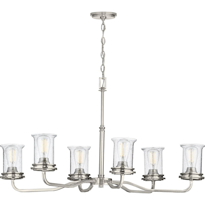 Progress Lighting Winslett Collection Brushed Nickel Six-Light Oval Chandelier (P400207-009)